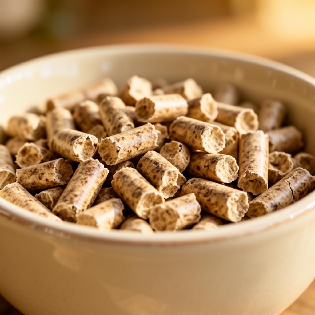 Close-up of natural wood pellets